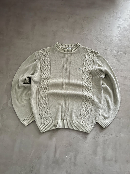 CREME LACOSTE KNIT SWEATER - 2000S - L/XL