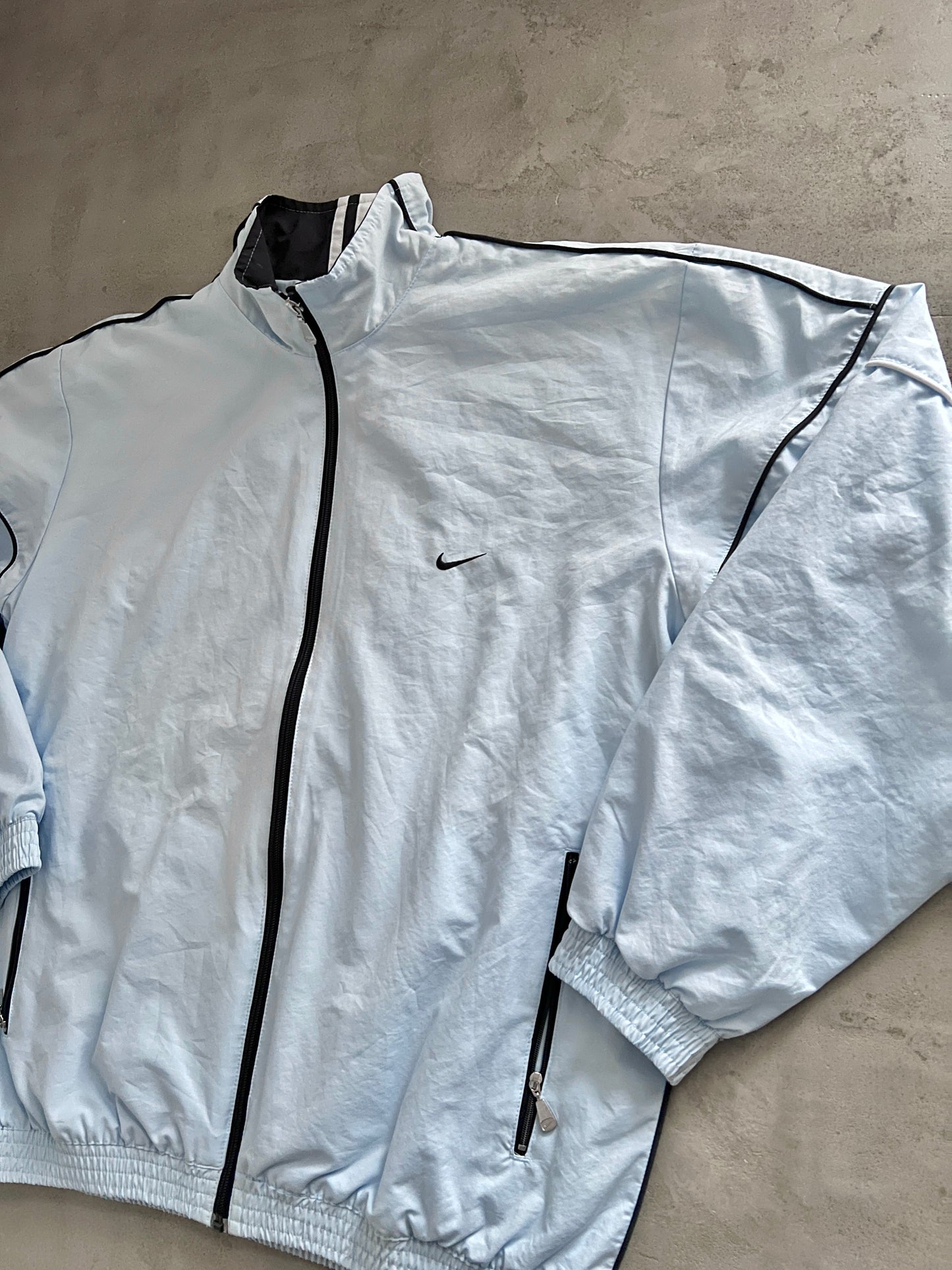 BABY BLUE NIKE TRACK JACKET - 2000S - L