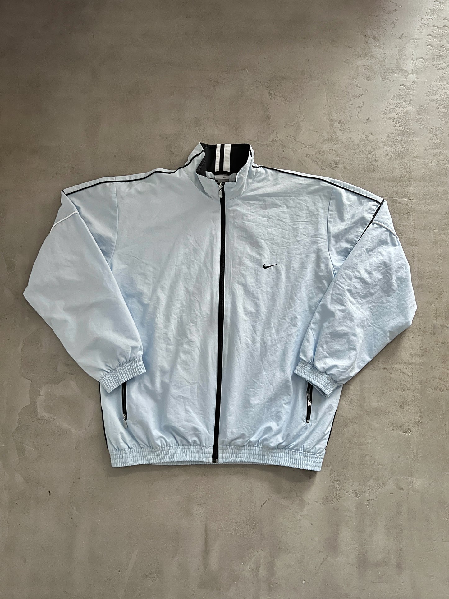 BABY BLUE NIKE TRACK JACKET - 2000S - L