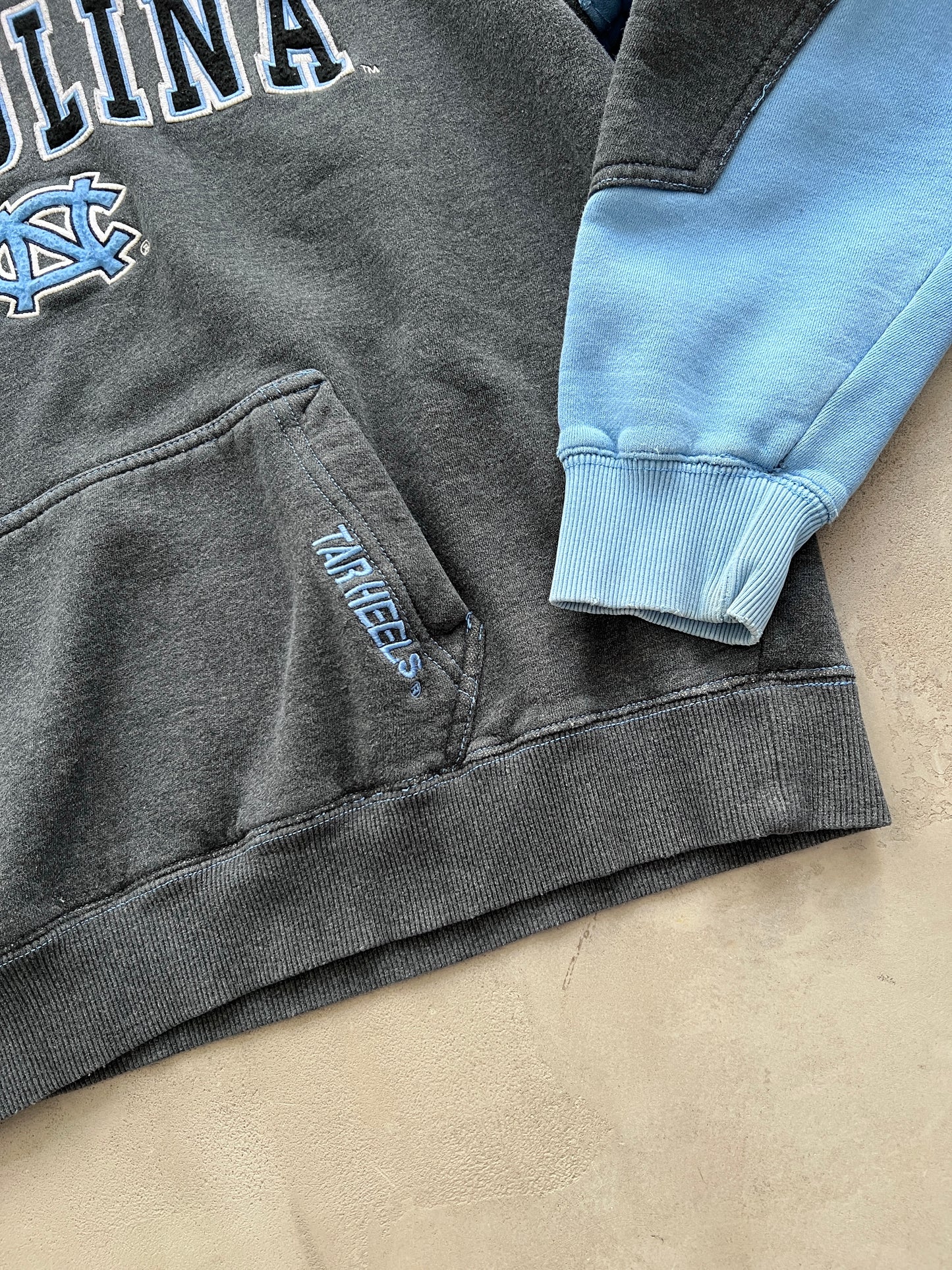 GREY/BABY BLUE UNC HOODIE - 1990S - S/M