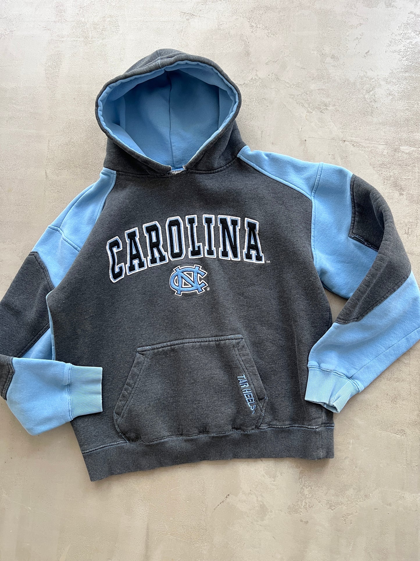 GREY/BABY BLUE UNC HOODIE - 1990S - S/M