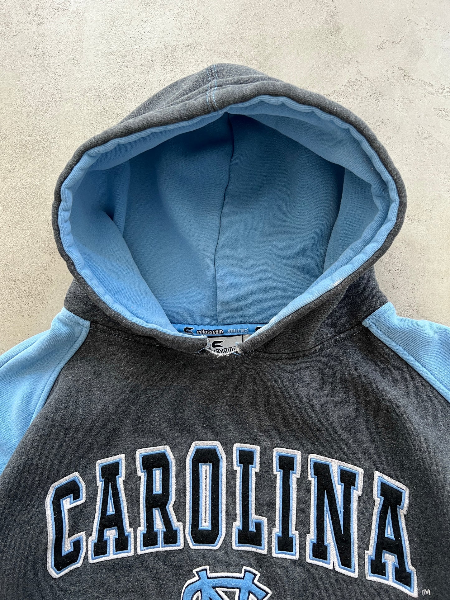 GREY/BABY BLUE UNC HOODIE - 1990S - S/M