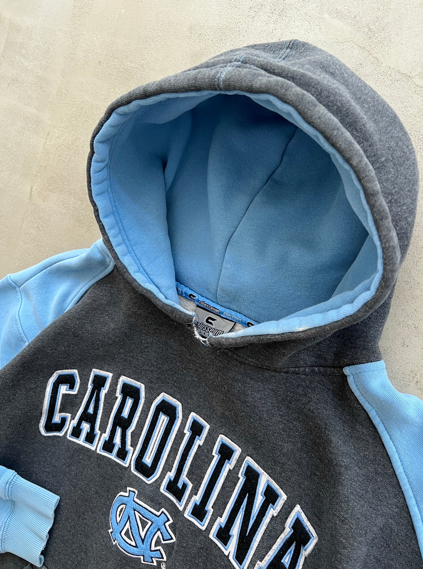 GREY/BABY BLUE UNC HOODIE - 1990S - S/M