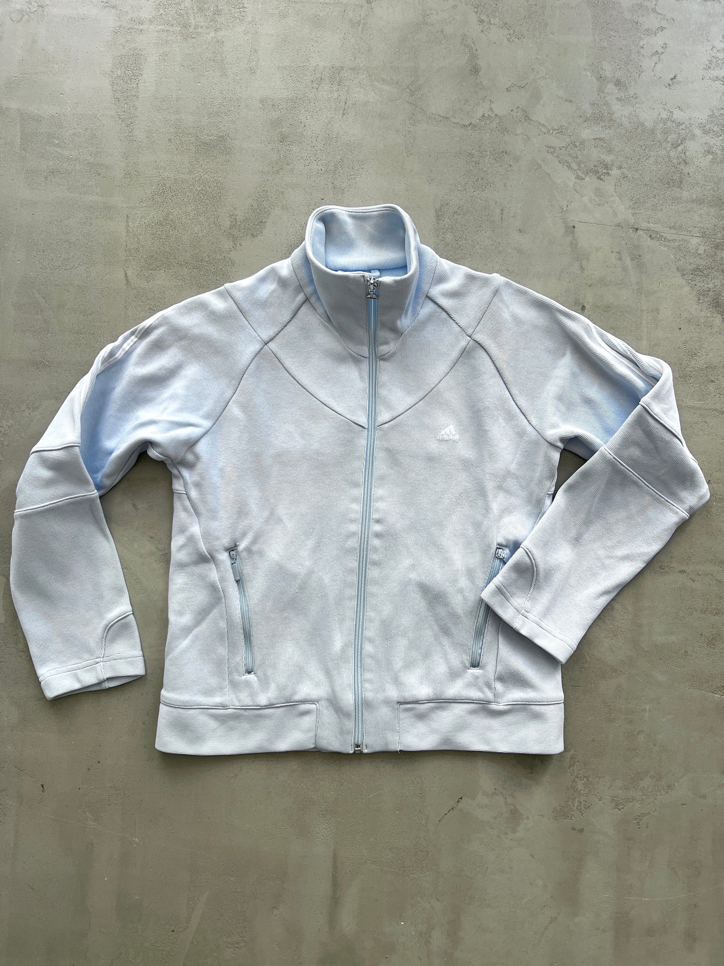 BABY BLUE ADIDAS COTTON JACKET - 1990S - WMNS S