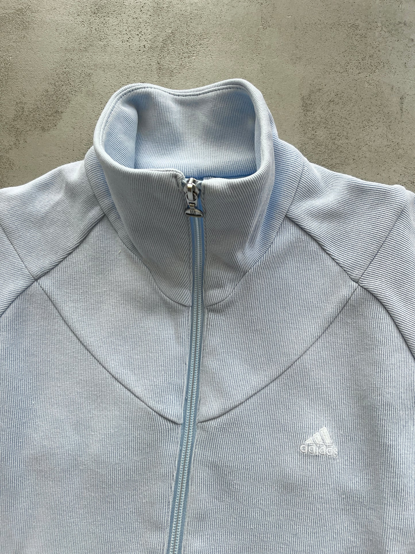 BABY BLUE ADIDAS COTTON JACKET - 1990S - WMNS S