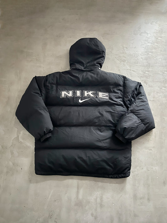 BLACK NIKE PUFFER - 1990S - M