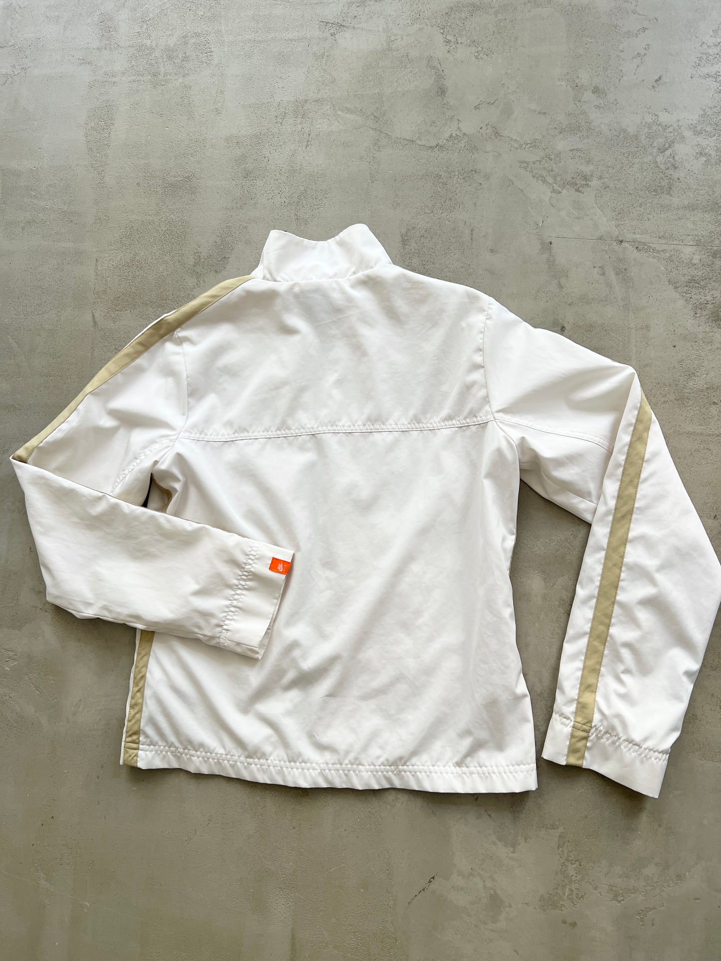 WHITE/BEIGE NIKE TRACK JACKET - 2000S - WMNS S