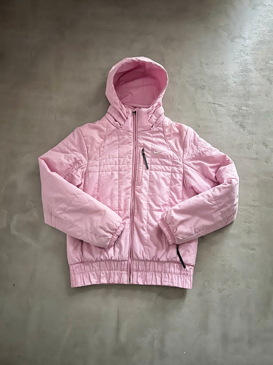 PINK NIKE PUFFER - 2000S - WOMENS M