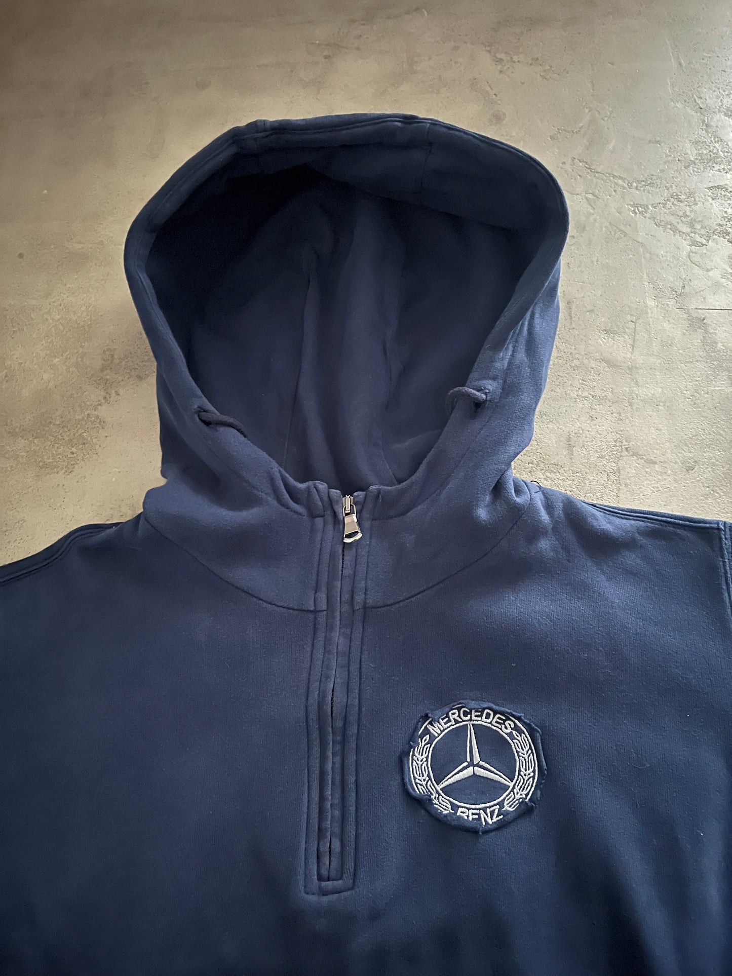 NAVY MERCEDES BENZ HOODIE - 2000S - S