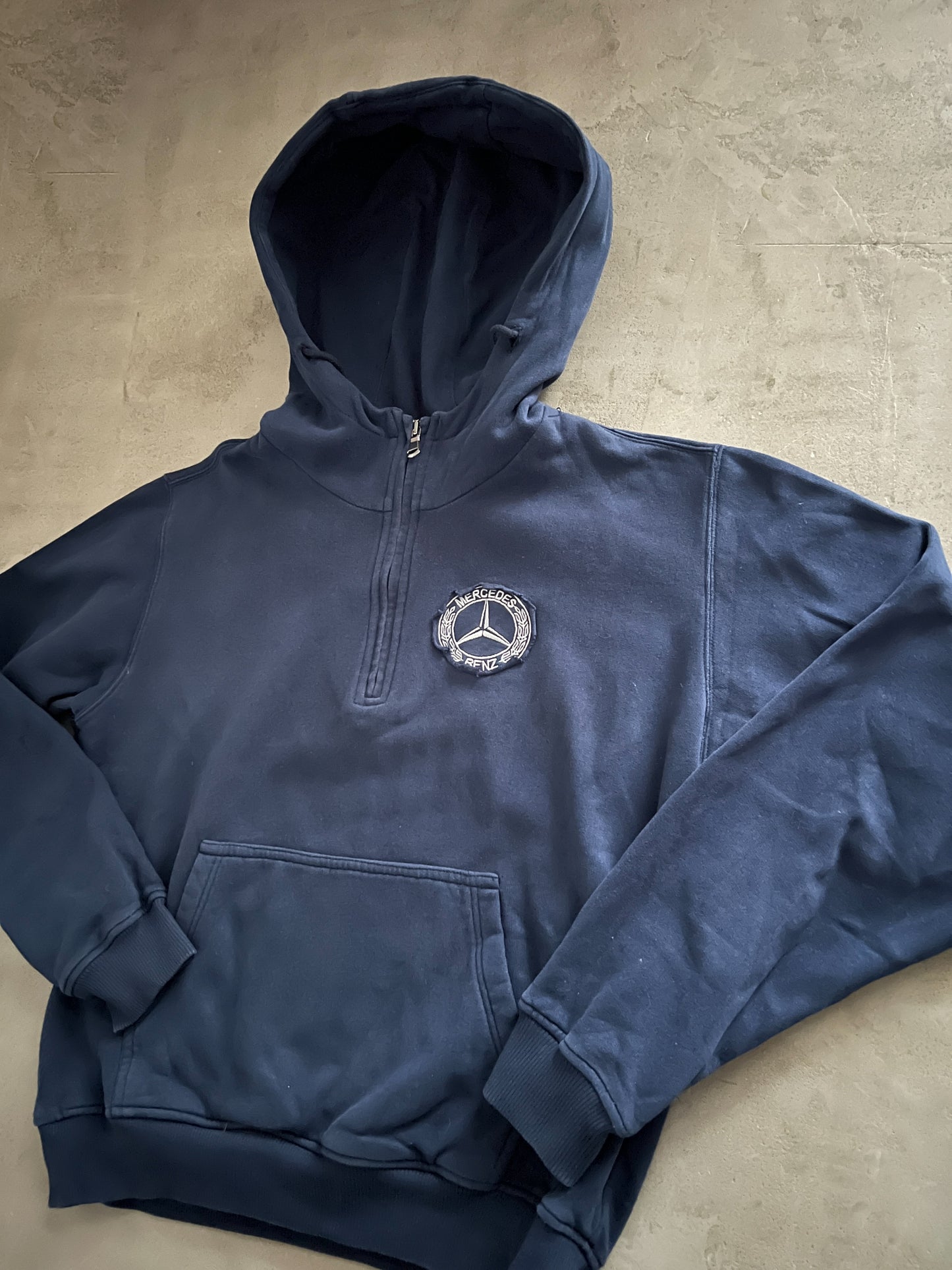 NAVY MERCEDES BENZ HOODIE - 2000S - S