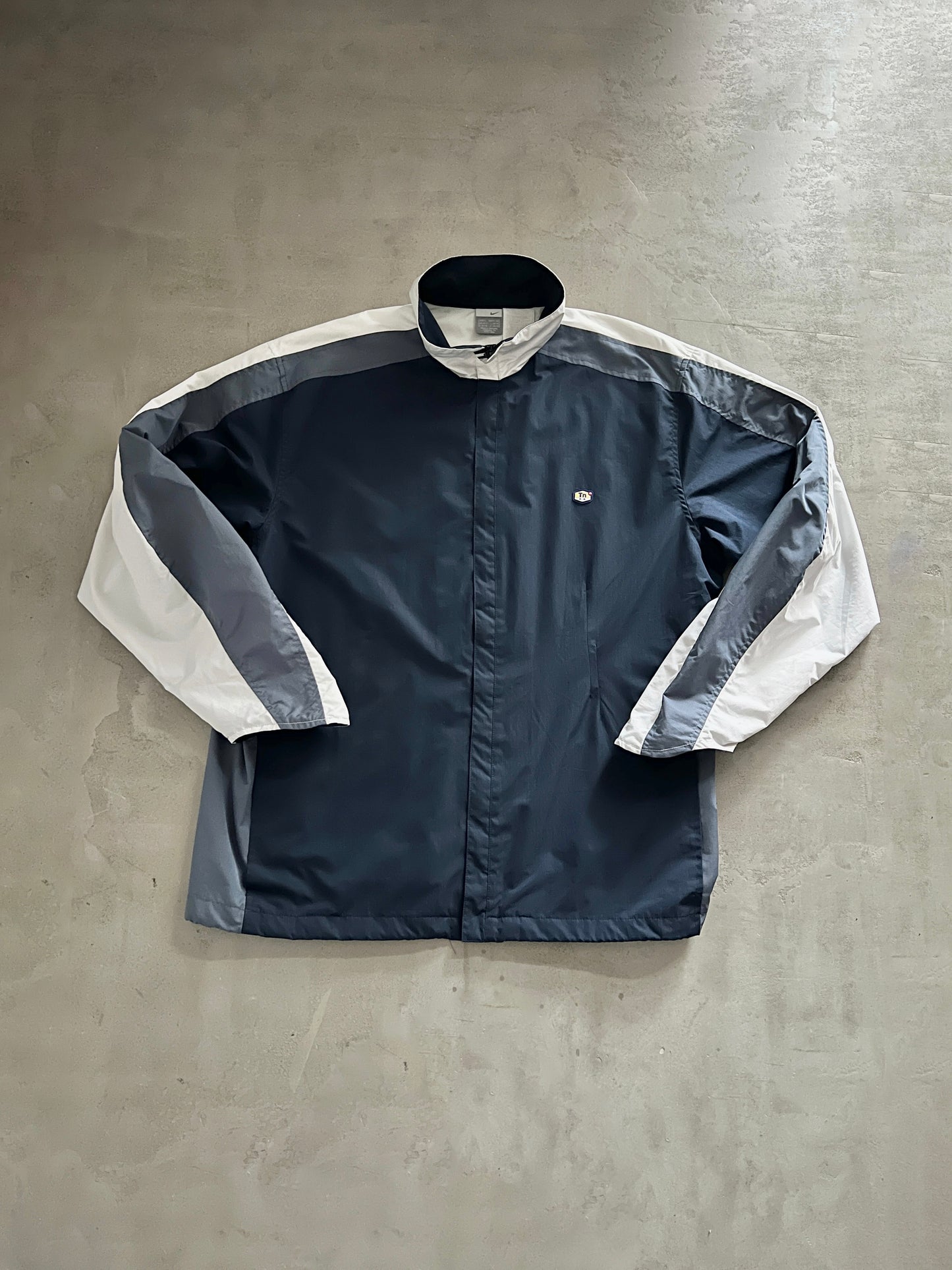 NAVY/WHITE NIKE TN TRACK JACKET - 2000S - XXL