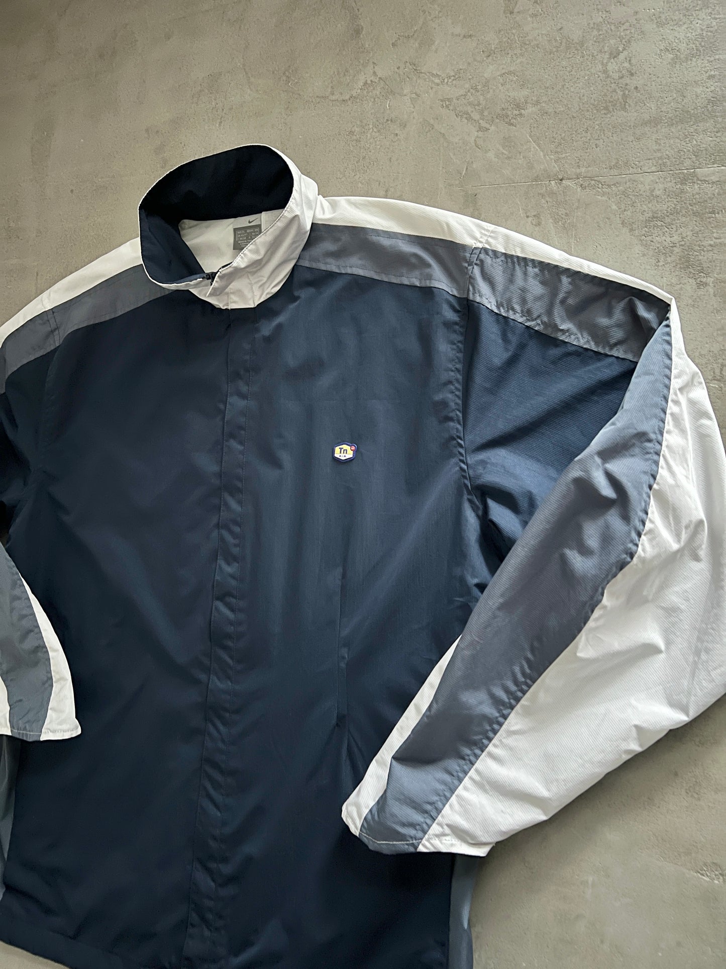 NAVY/WHITE NIKE TN TRACK JACKET - 2000S - XXL