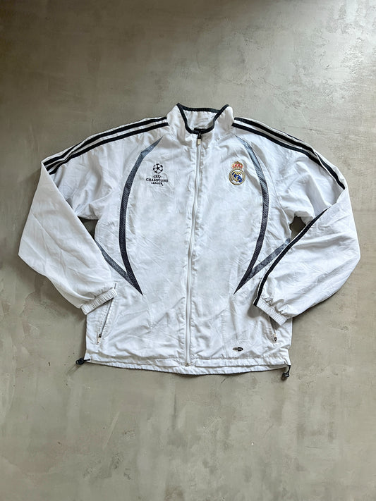 WHITE REAL MADRID TRACK JACKET - 2000S - L/XL