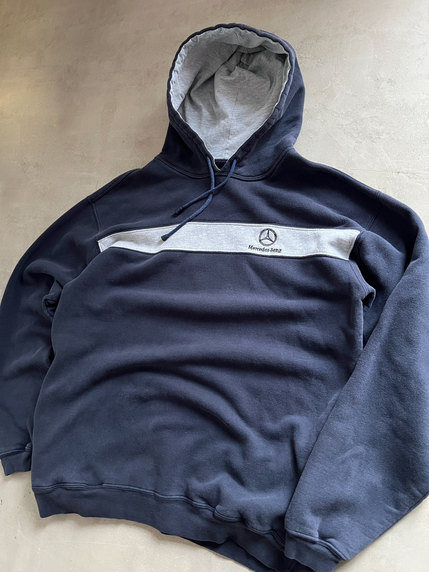 NAVY MERCEDES BENZ HOODIe - 1990S -XL/XXL