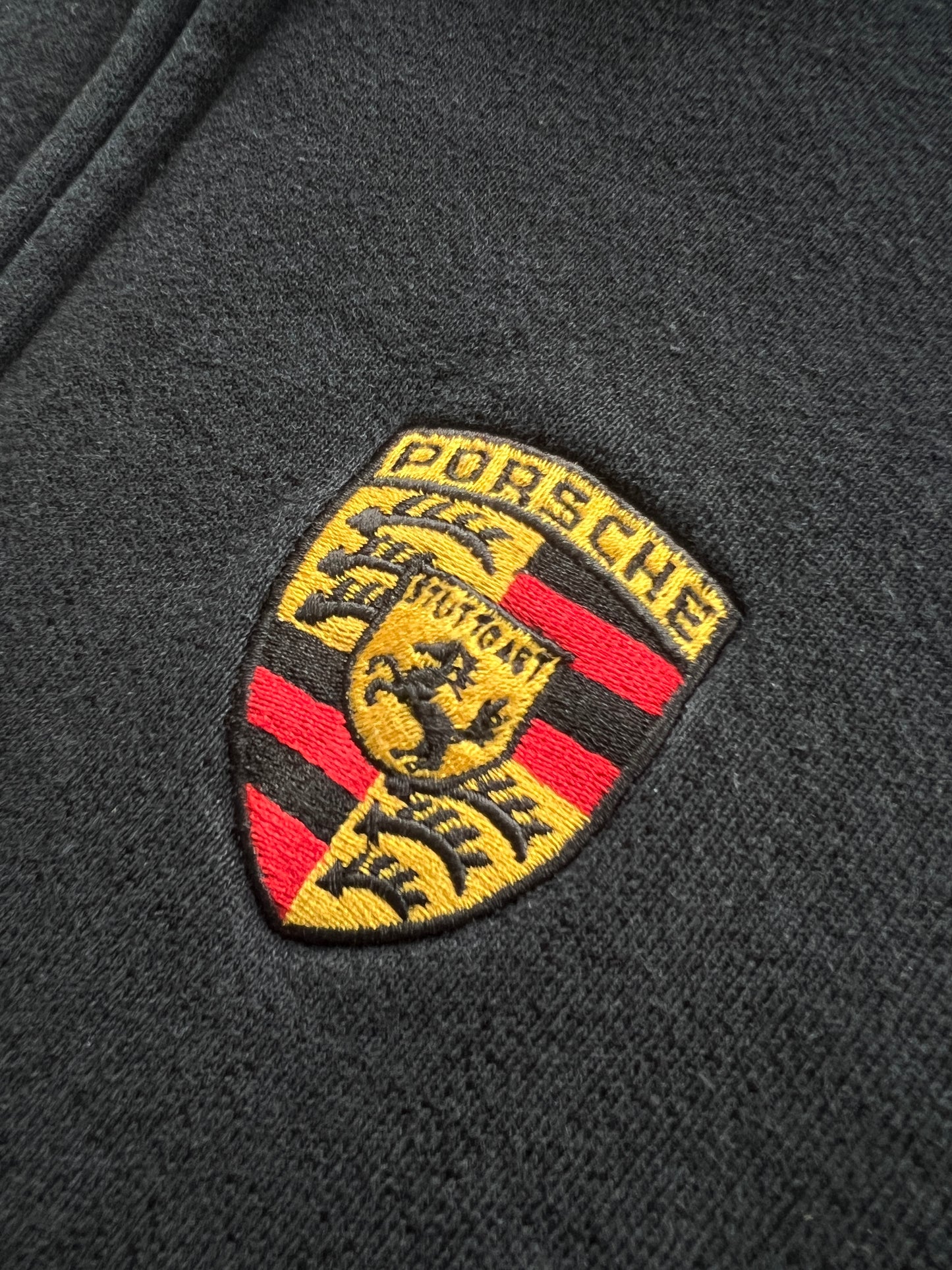 BLACK PORSCHE HOODIE - 1990S - L