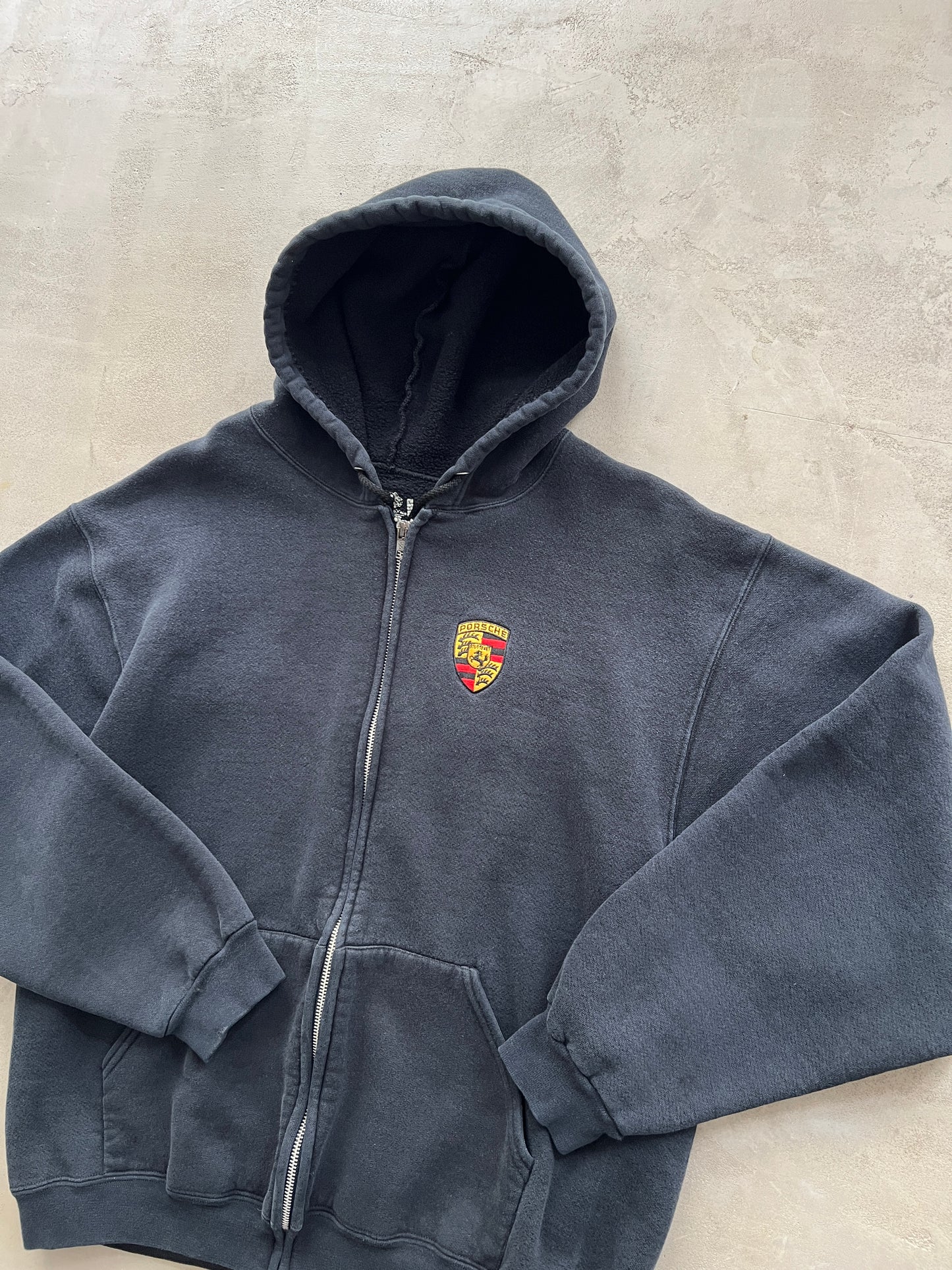 BLACK PORSCHE HOODIE - 1990S - L