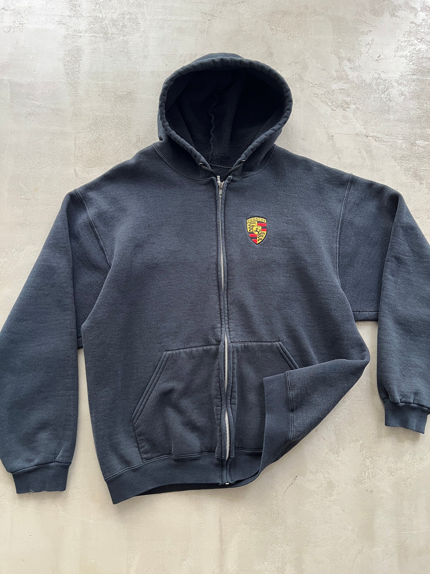 BLACK PORSCHE HOODIE - 1990S - L