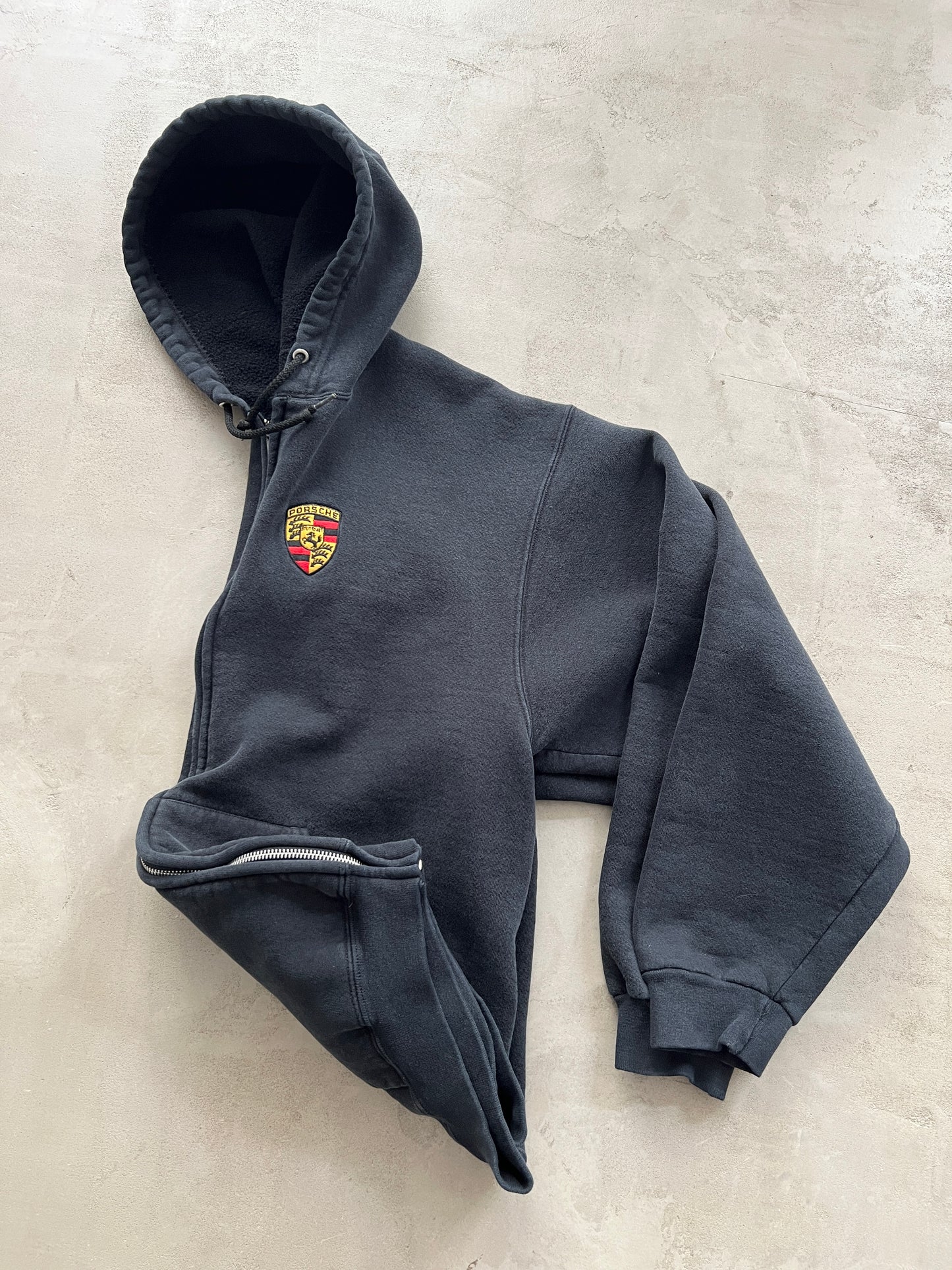 BLACK PORSCHE HOODIE - 1990S - L