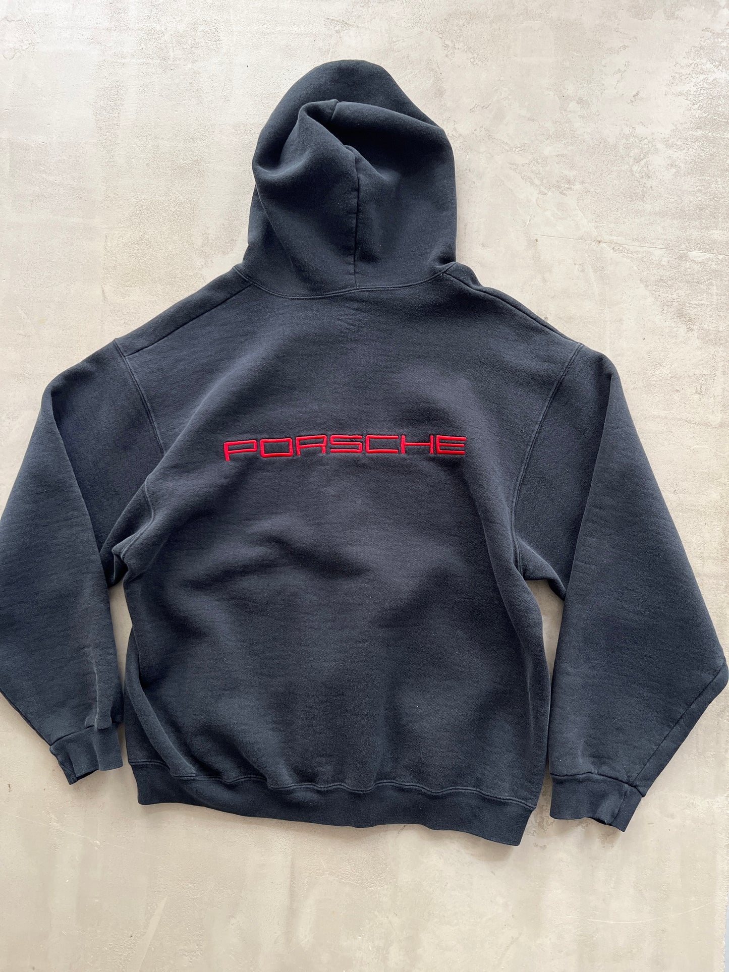 BLACK PORSCHE HOODIE - 1990S - L