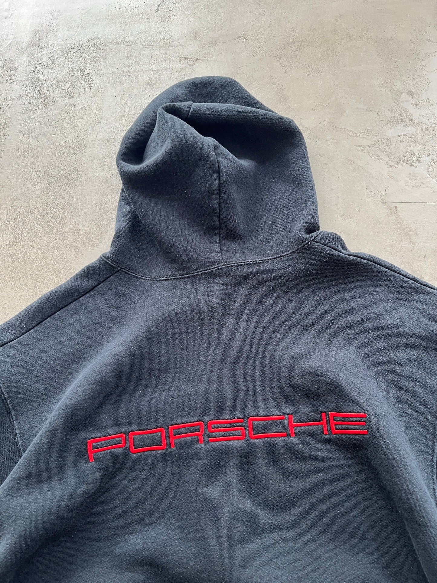 BLACK PORSCHE HOODIE - 1990S - L