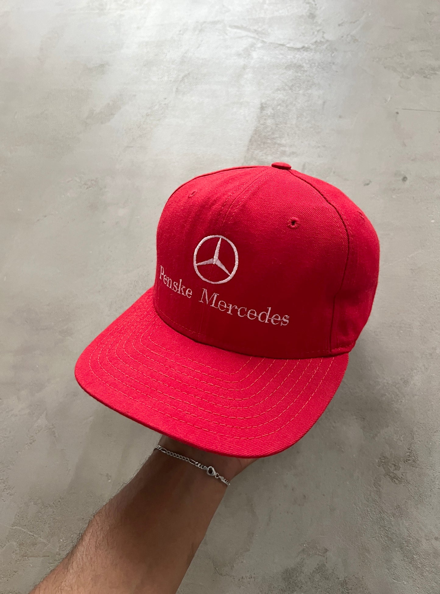 RED MERCEDES BENZ RACING CAP - 1990S