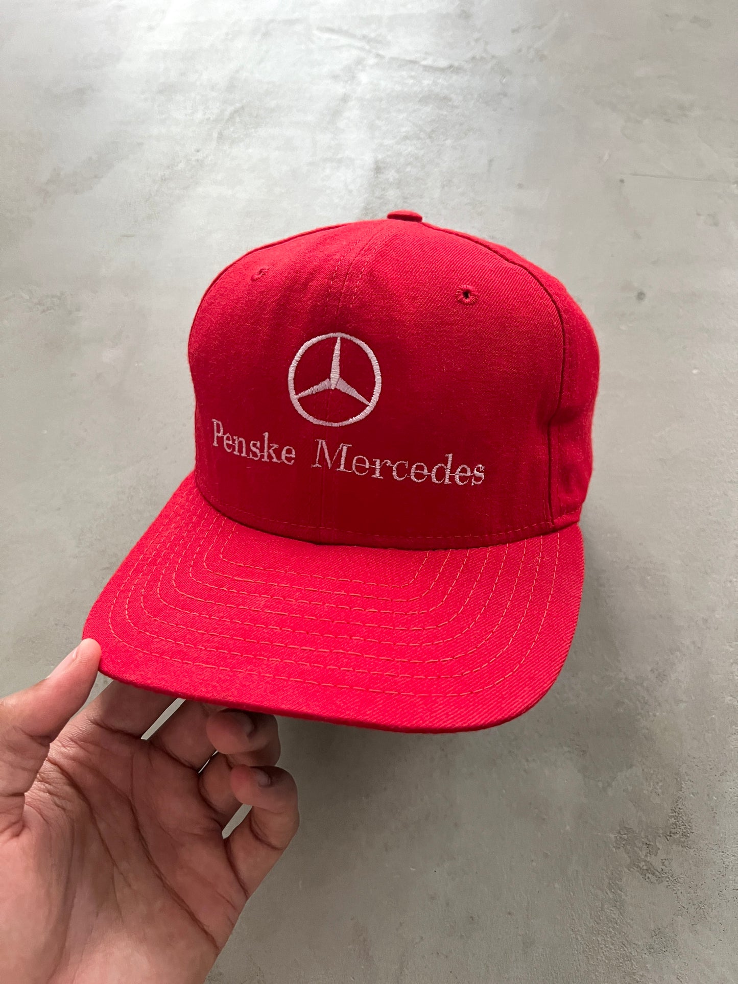 RED MERCEDES BENZ RACING CAP - 1990S