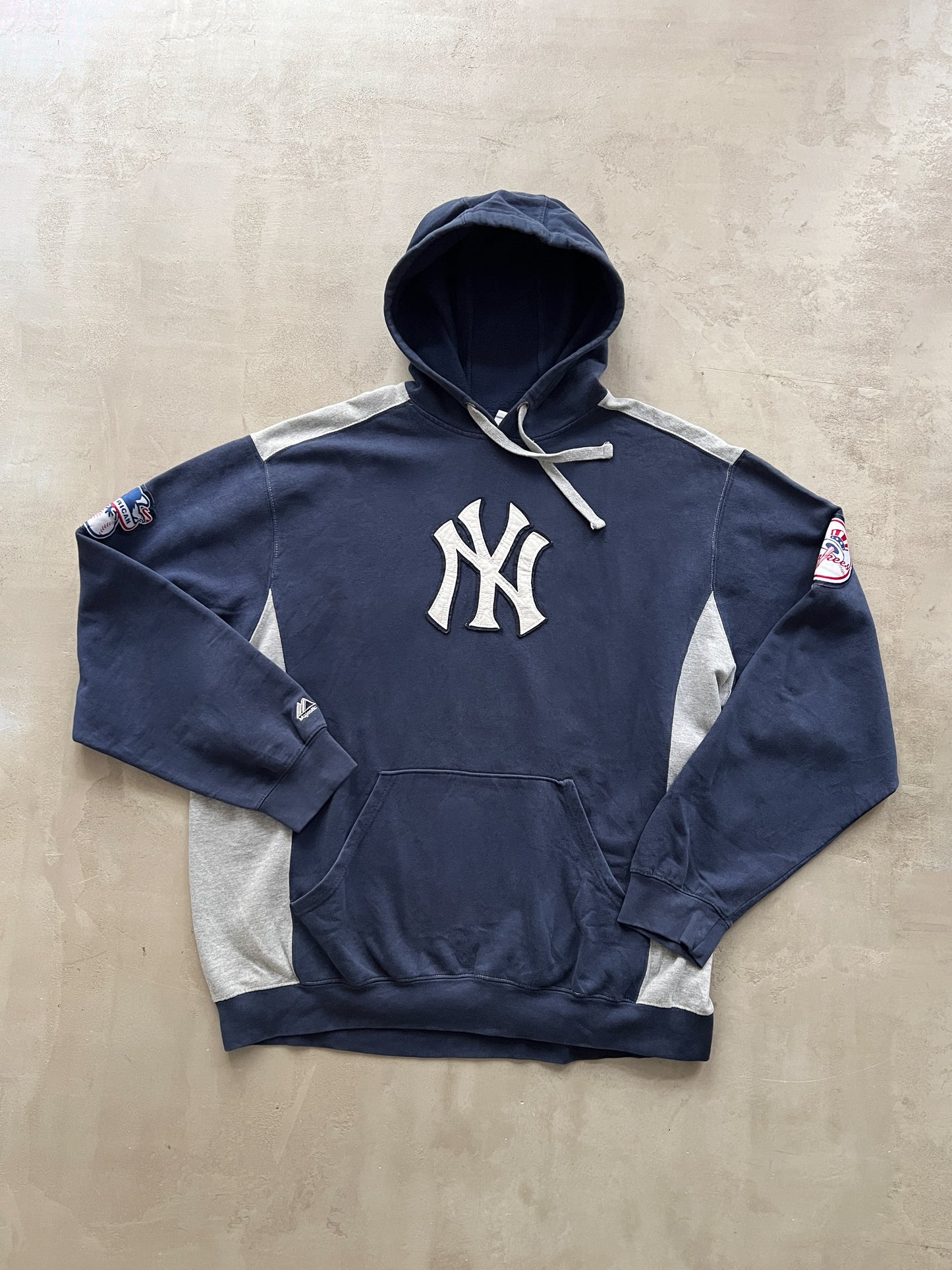 NAVY YANKEES HOODIE - 1990S - XXL