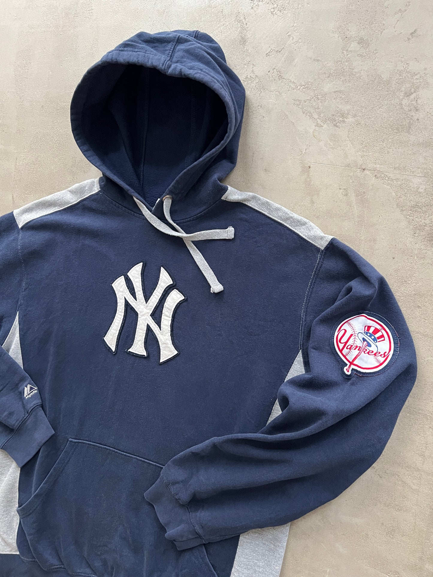 NAVY YANKEES HOODIE - 1990S - XXL