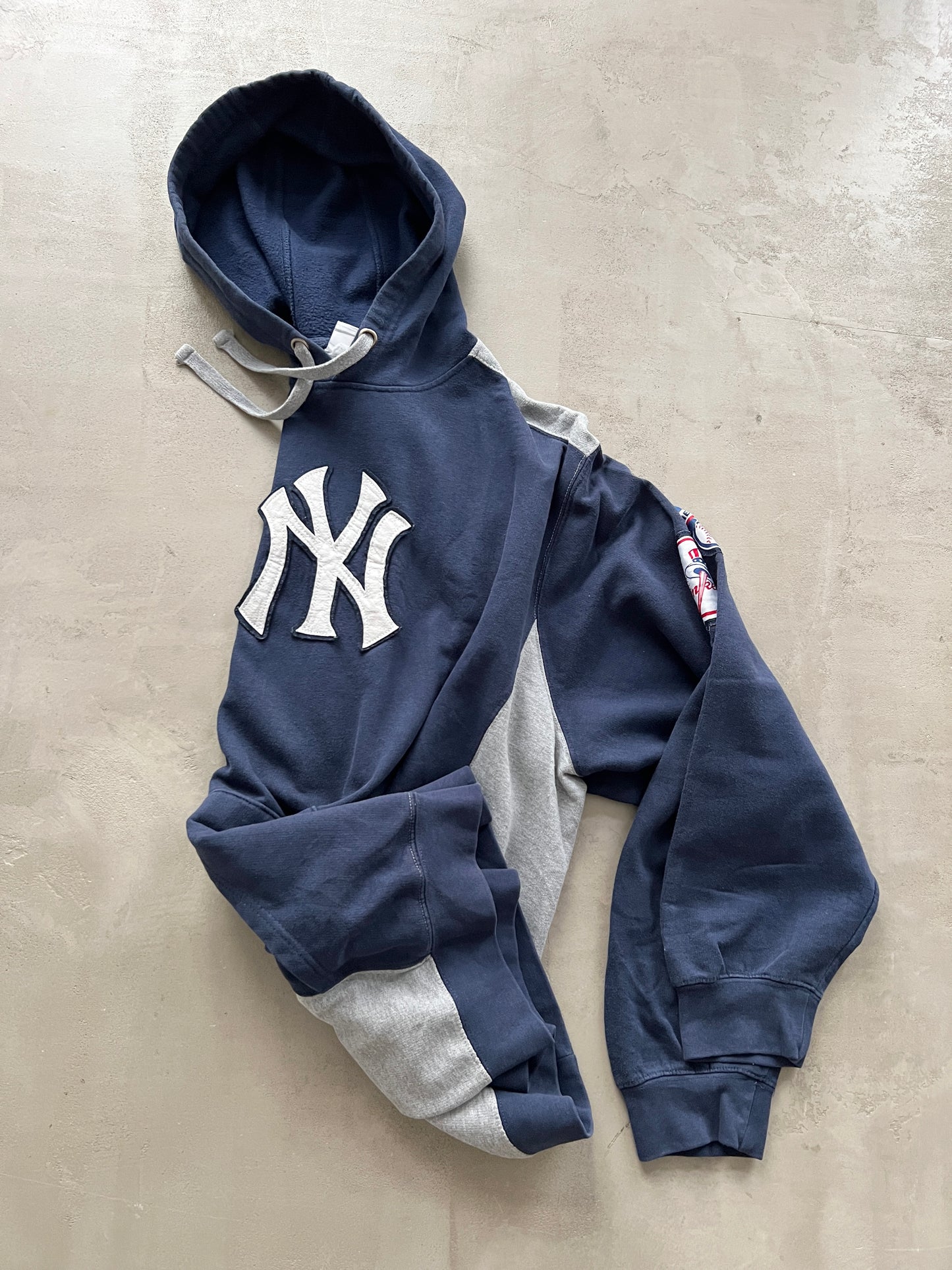 NAVY YANKEES HOODIE - 1990S - XXL