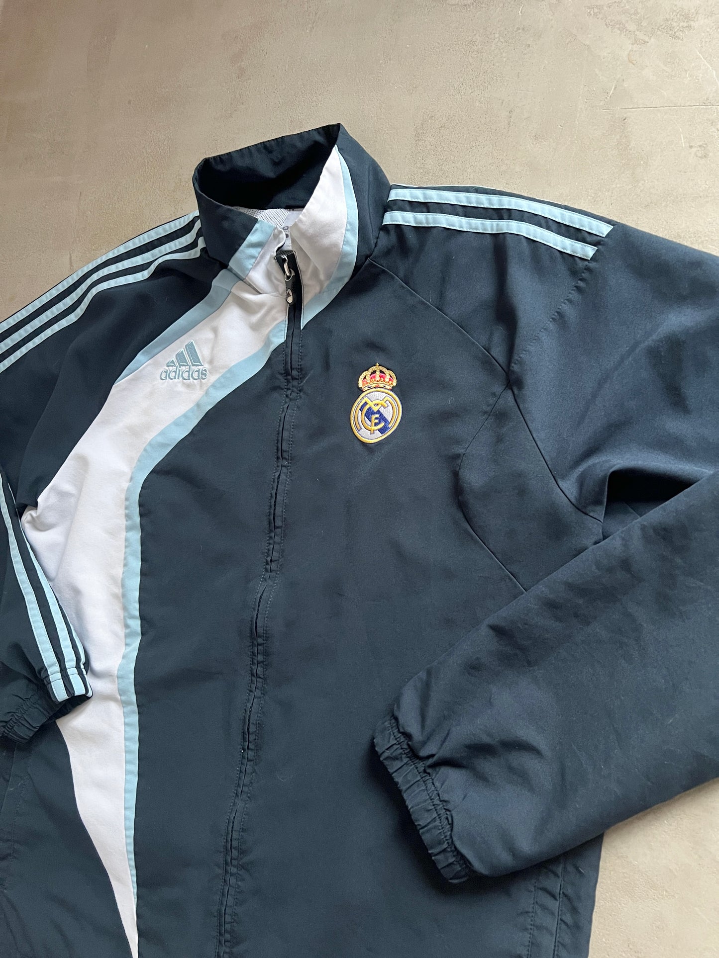 NAVY/WHITE REAL MADRID TRACK JACKET - 2000S - XL/L