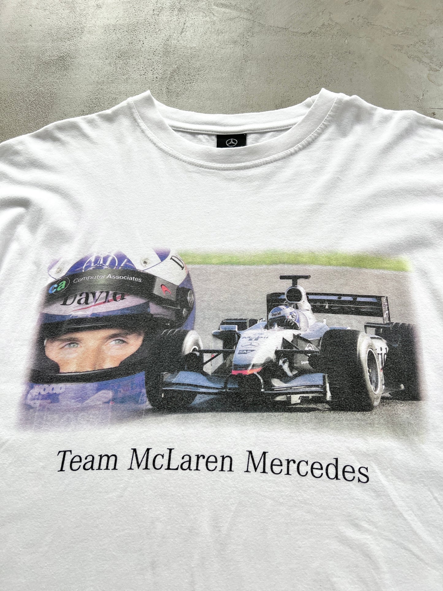 WHITE MERCEDES BENZ X MCLAREN RACING TEE - 1990S - L/XL