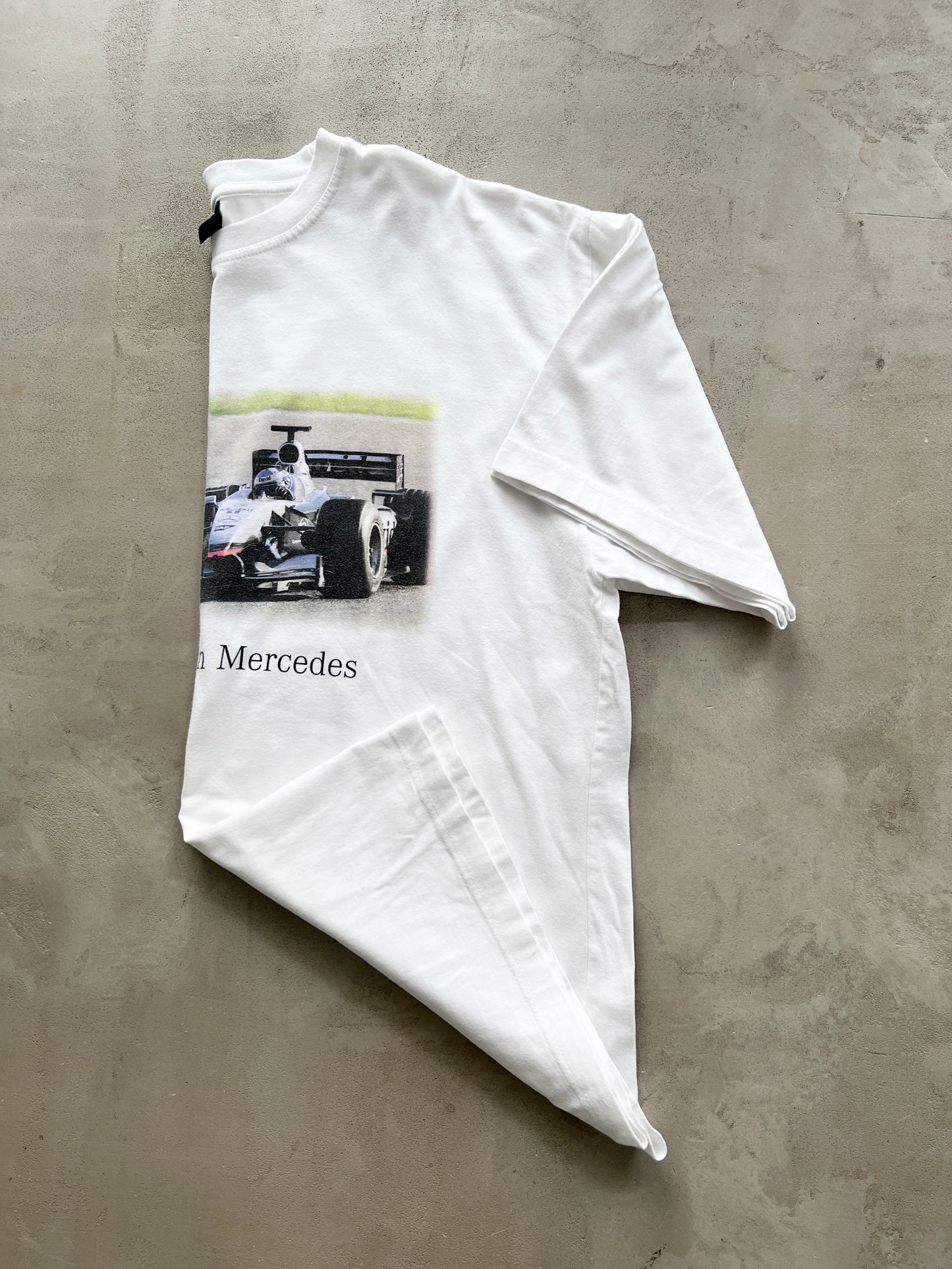 WHITE MERCEDES BENZ X MCLAREN RACING TEE - 1990S - L/XL