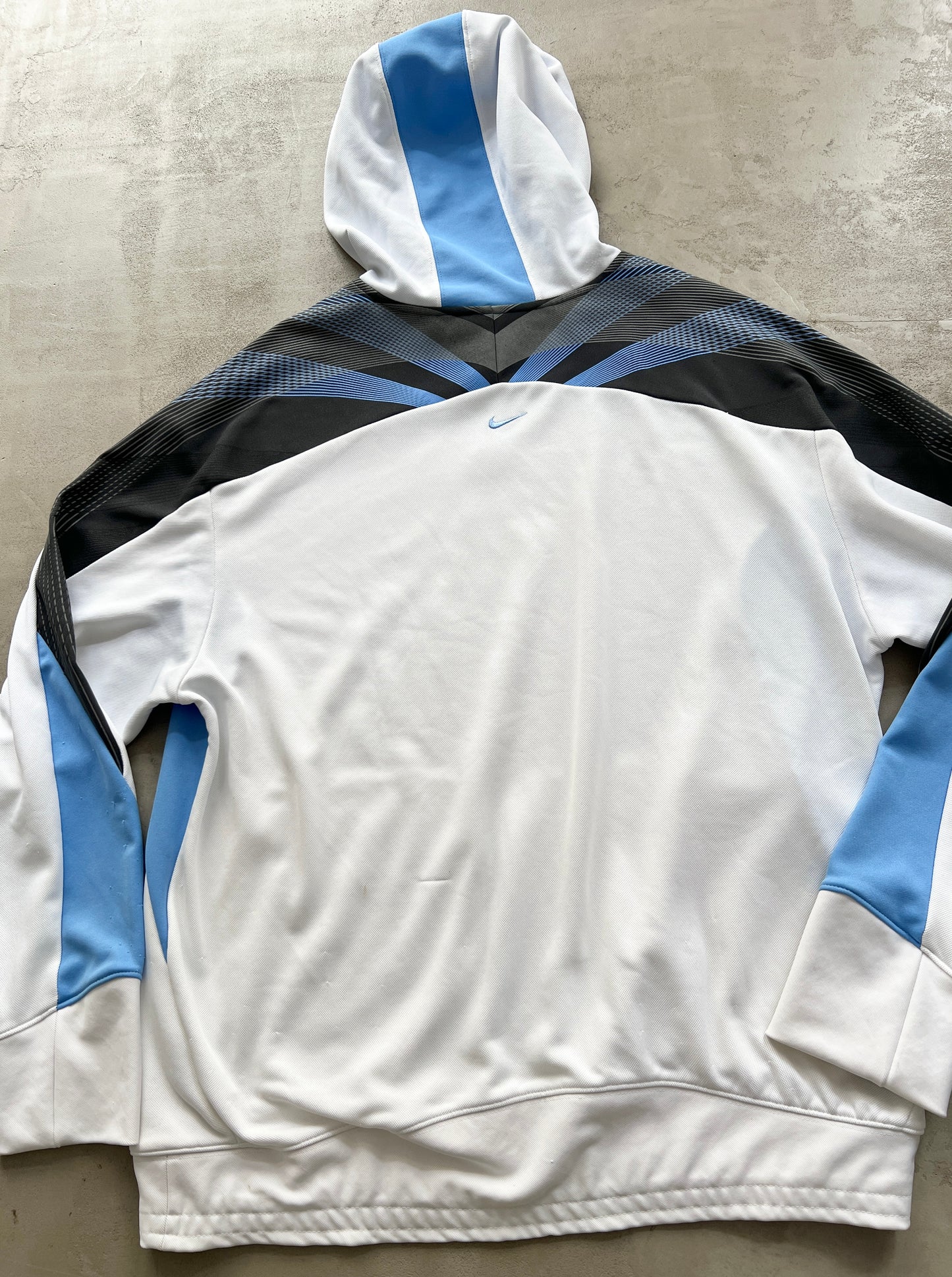 WHITE/BABY BLUE NIKE TN HOODIE - 2000S - XXL