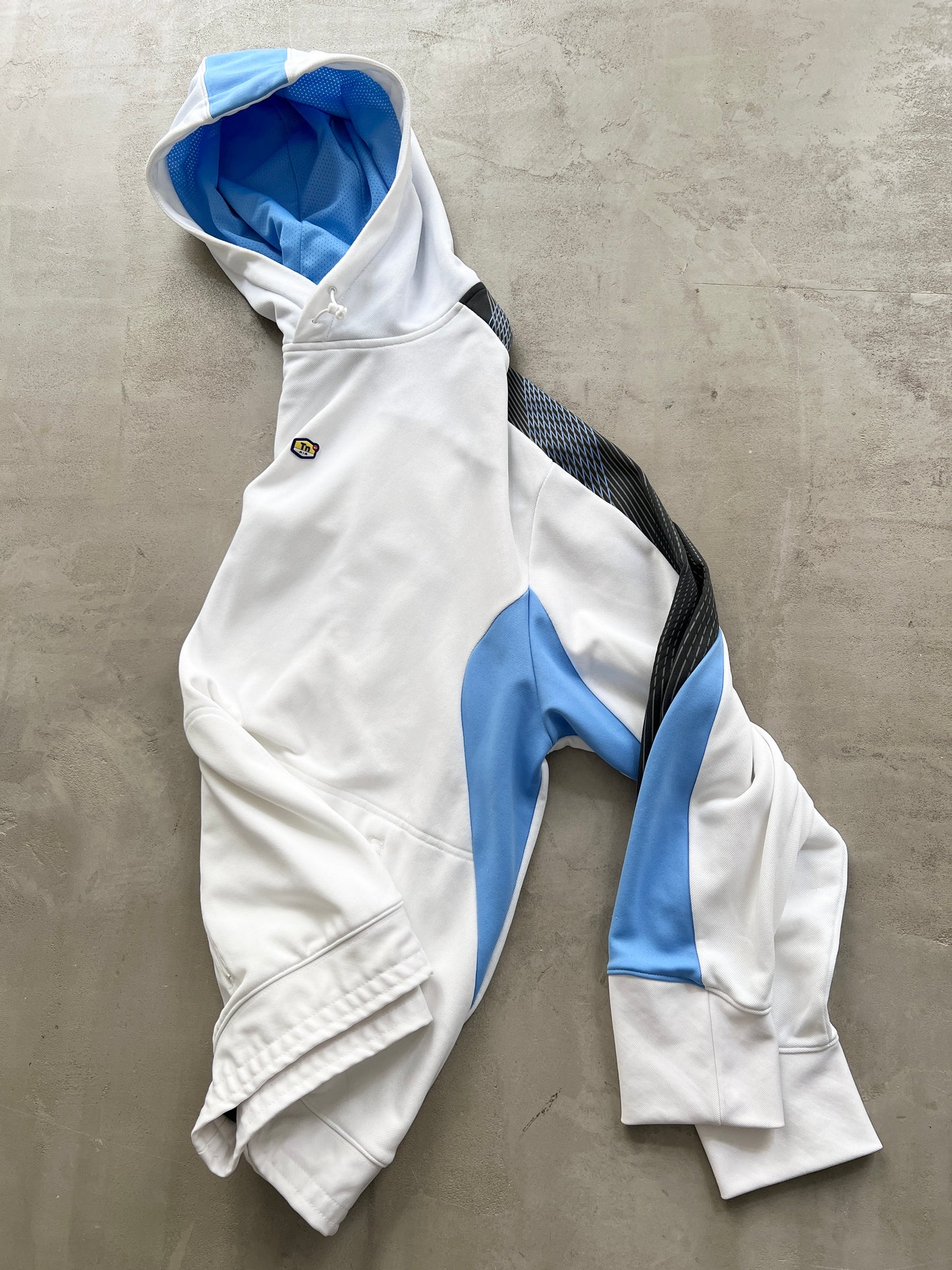 WHITE/BABY BLUE NIKE TN HOODIE - 2000S - XXL