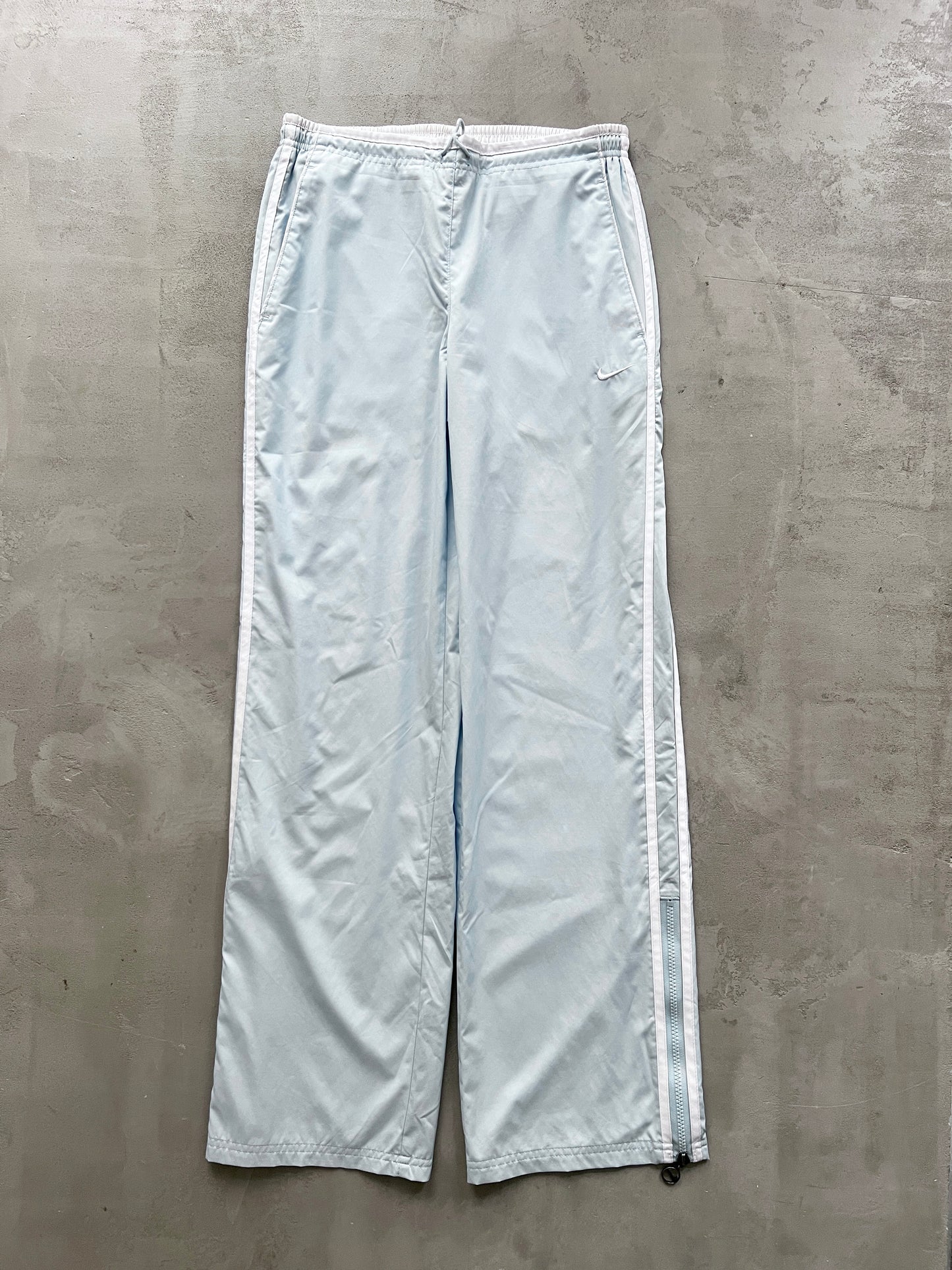 BABY BLUE/WHITE NIKE TRACK PANTS - 2000S - XS/S