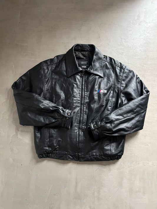 BLACK BMW M3 LEATHER JACKET - 1990S - XL