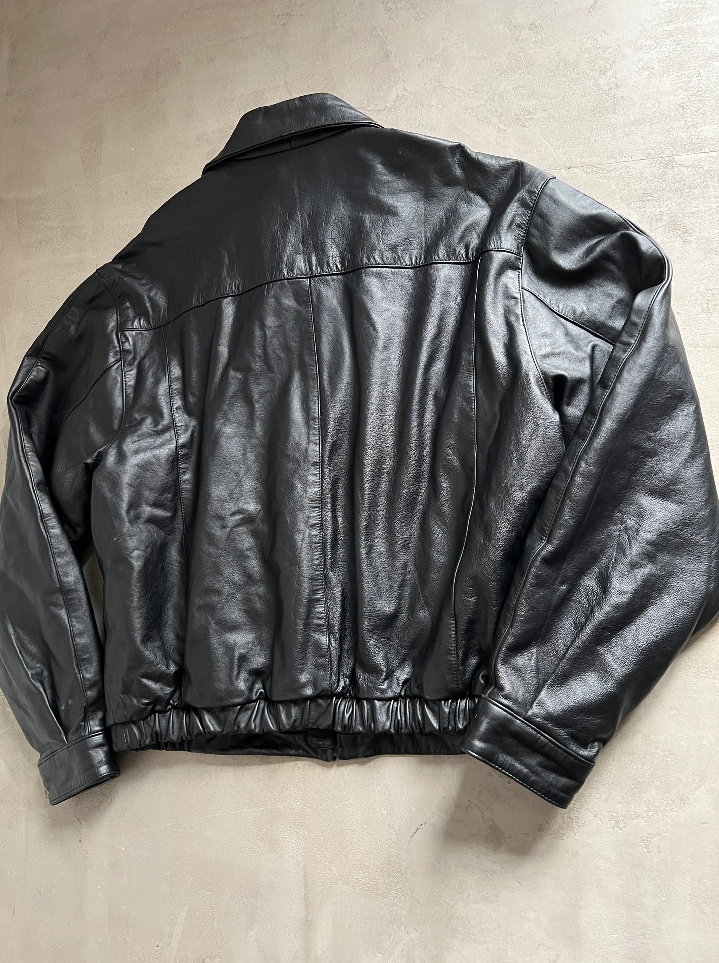 BLACK BMW M3 LEATHER JACKET - 1990S - XL