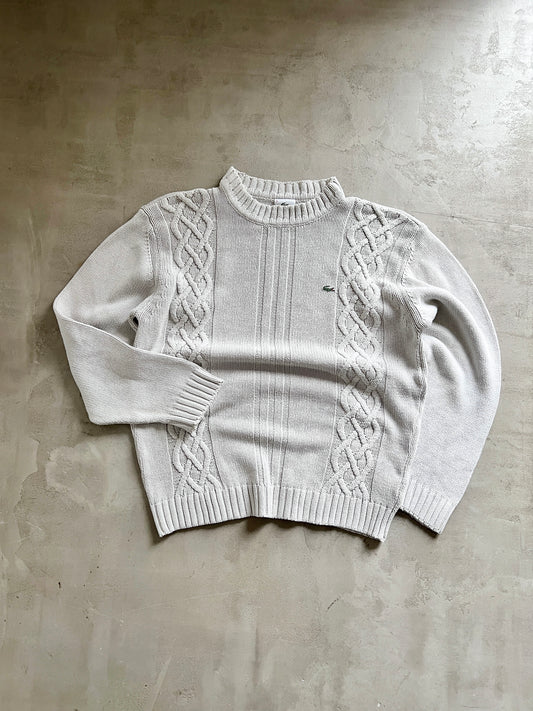 CREME LACOSTE KNIT SWEATER - 2000S - L