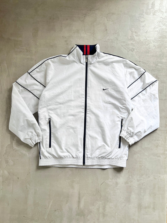 WHITE NIKE TRACK JACKET - 2000S - M