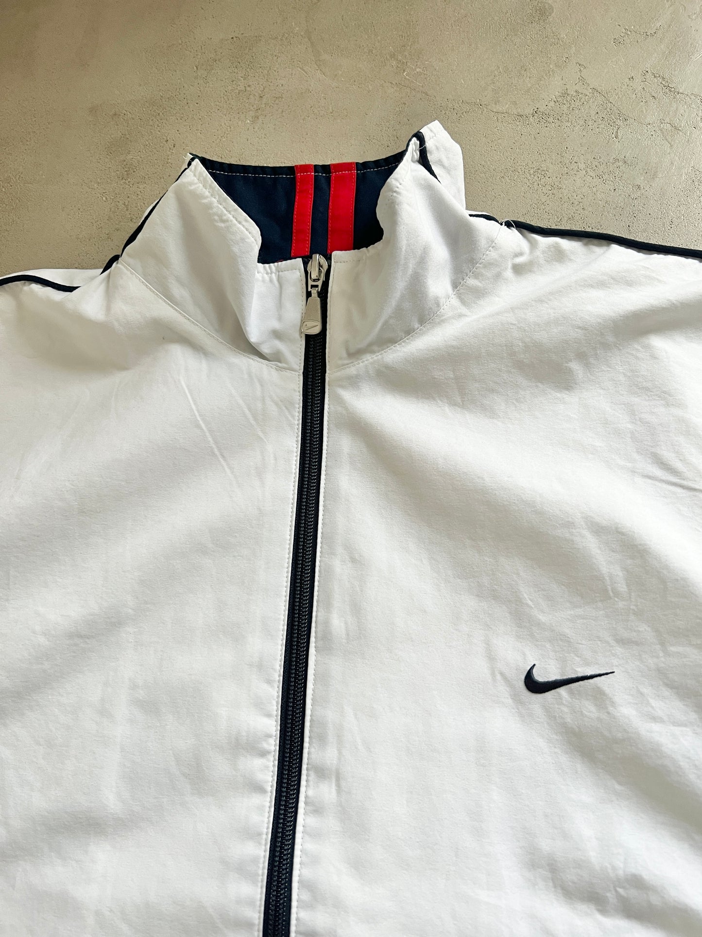 WHITE NIKE TRACK JACKET - 2000S - M