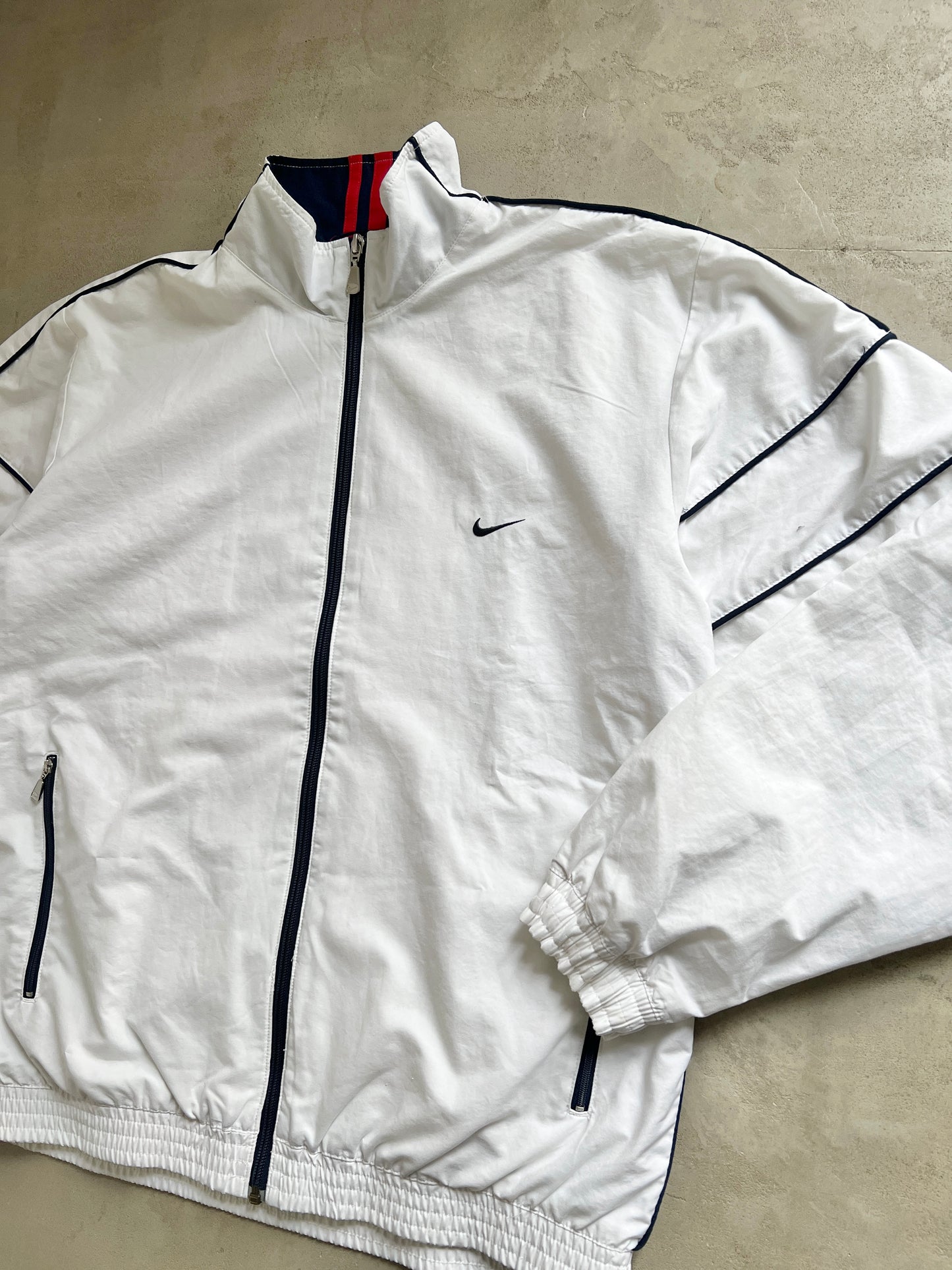 WHITE NIKE TRACK JACKET - 2000S - M