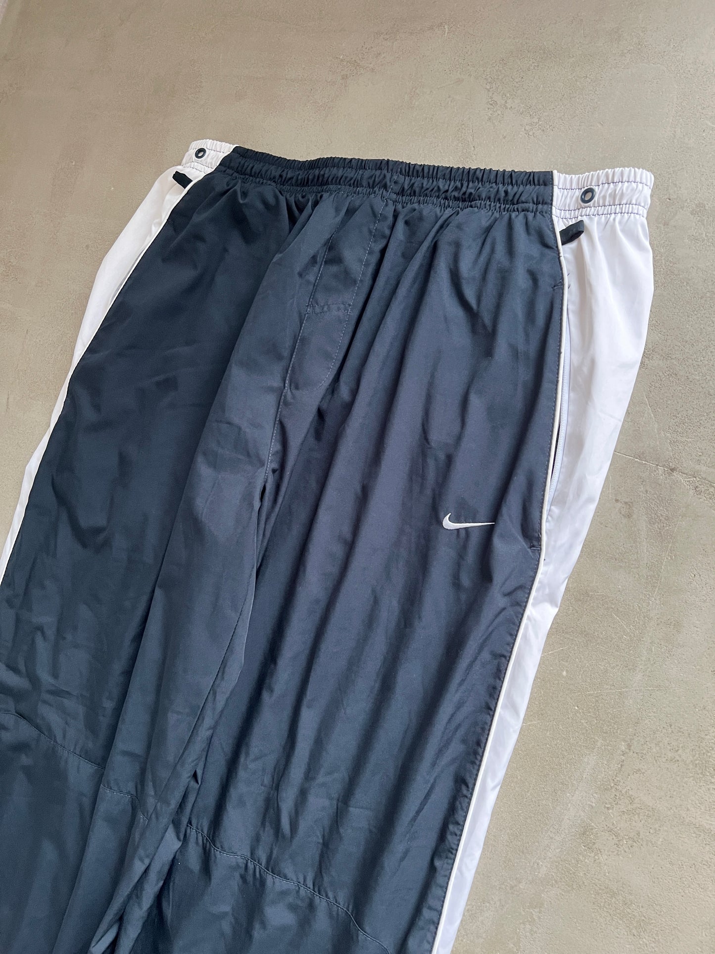 NAVY/WHITE NIKE TRACK PANTS - 2000S - XL