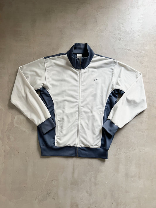 CREME/NAVY NIKE TRACK JACKET - 2000S - L