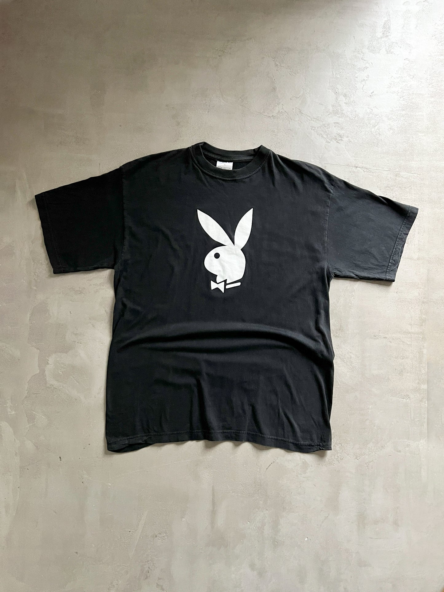 BLACK PLAYBOY TEE - 1990S - L