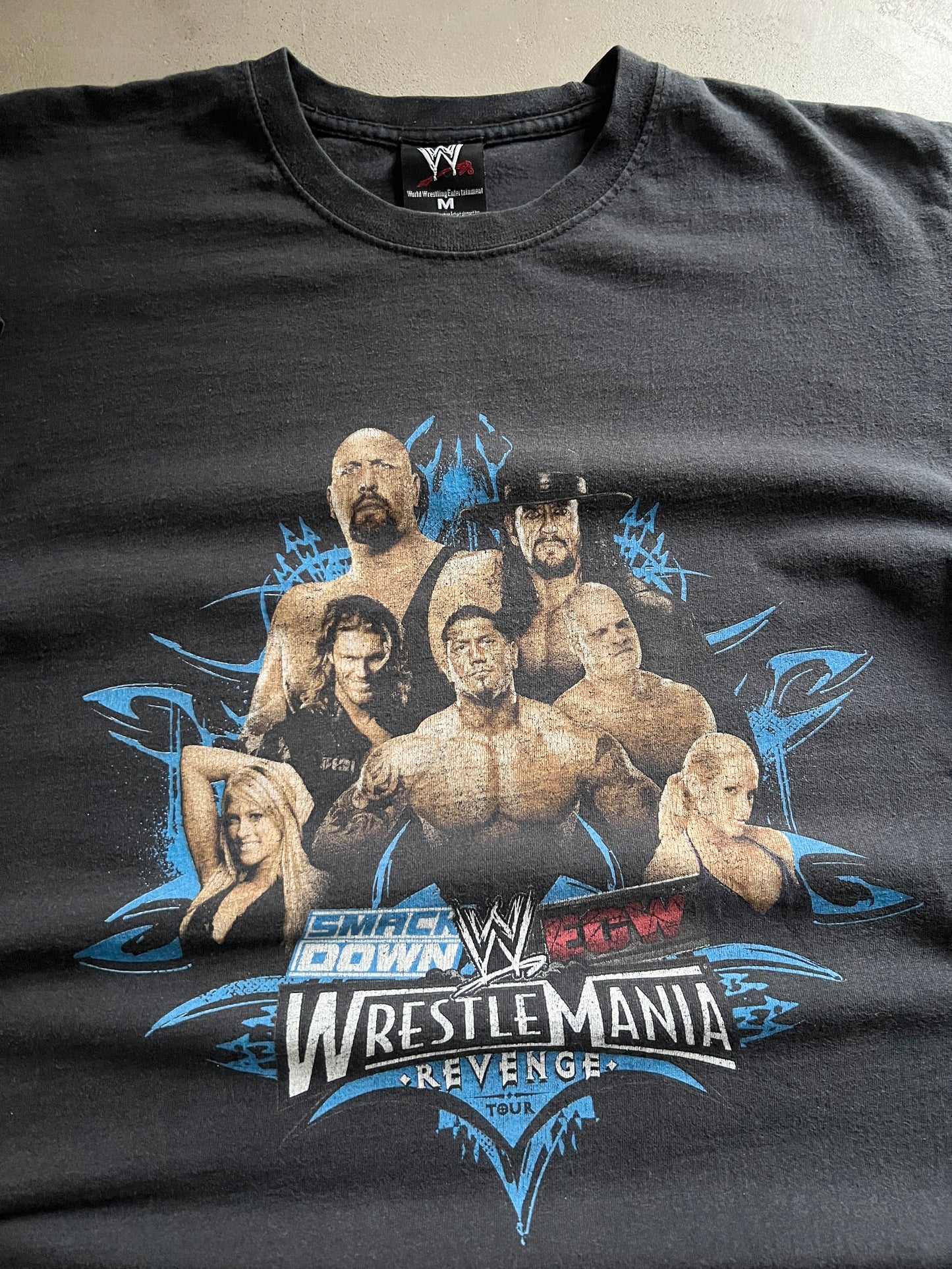 BLACK WRESTLE MANIA TEE - 2000S - M