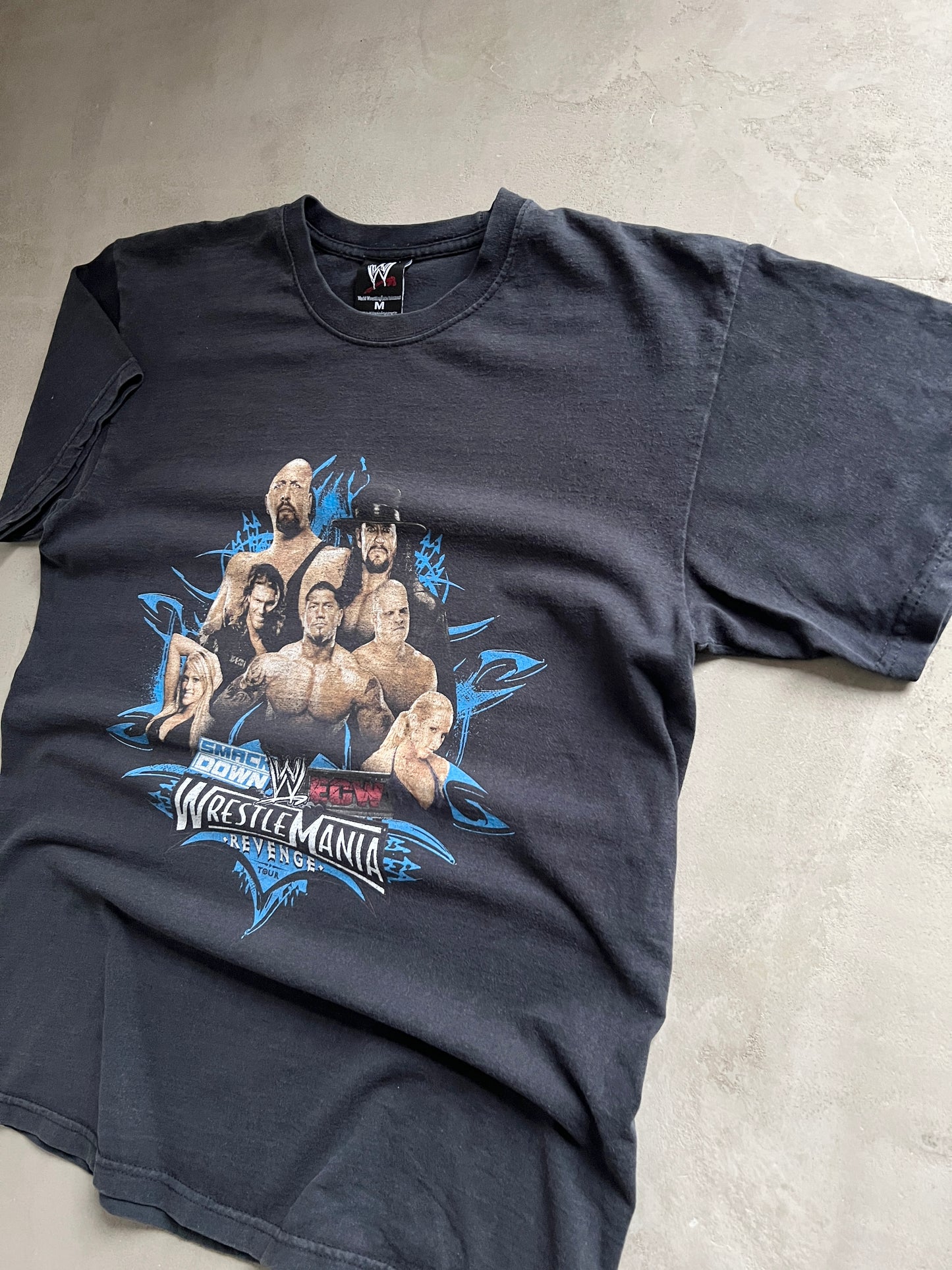 BLACK WRESTLE MANIA TEE - 2000S - M