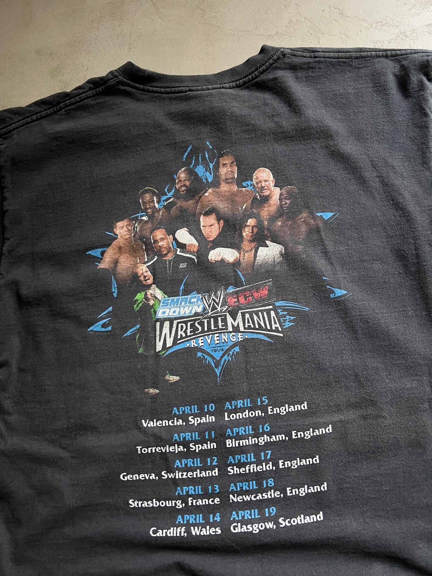 BLACK WRESTLE MANIA TEE - 2000S - M