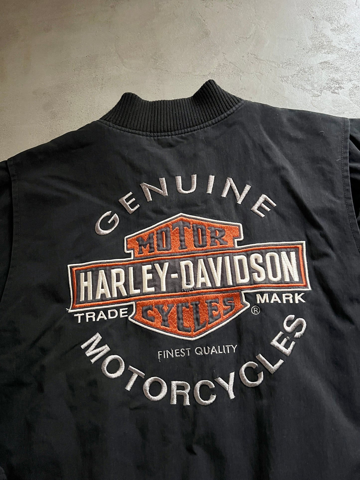 BLACK HARLEY DAVIDSON JACKET - 1990S - L/XL