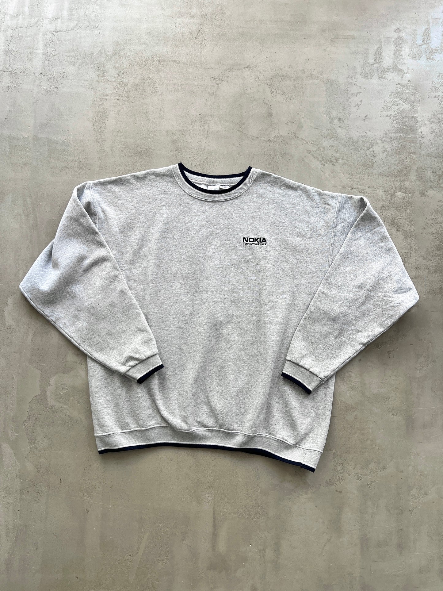 GREY NOKIA PROMO SWEATER - 1990S - L