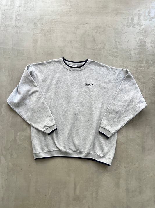 GREY NOKIA PROMO SWEATER - 1990S - L